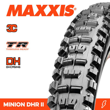 Maxxis Tyre Minion DHR II 27.5 X 2.40 WT DH 3C Grip TR Fold 60X2TPI E-25